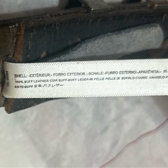 Free People Duran Leather Belt Black Square Double Buckle Buckle Rustic Western - Picture 8 of 8